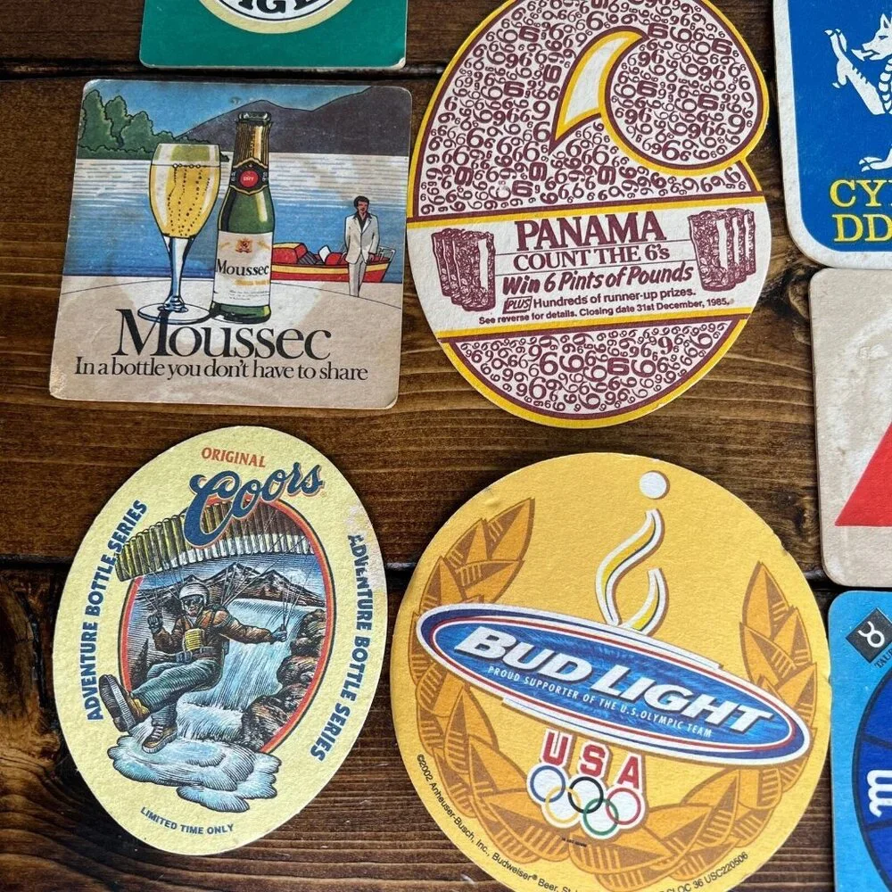 Vintage Coasters Lot Of 19 Brew Beer Pub Brewery Restaurant Cardboard Liquor